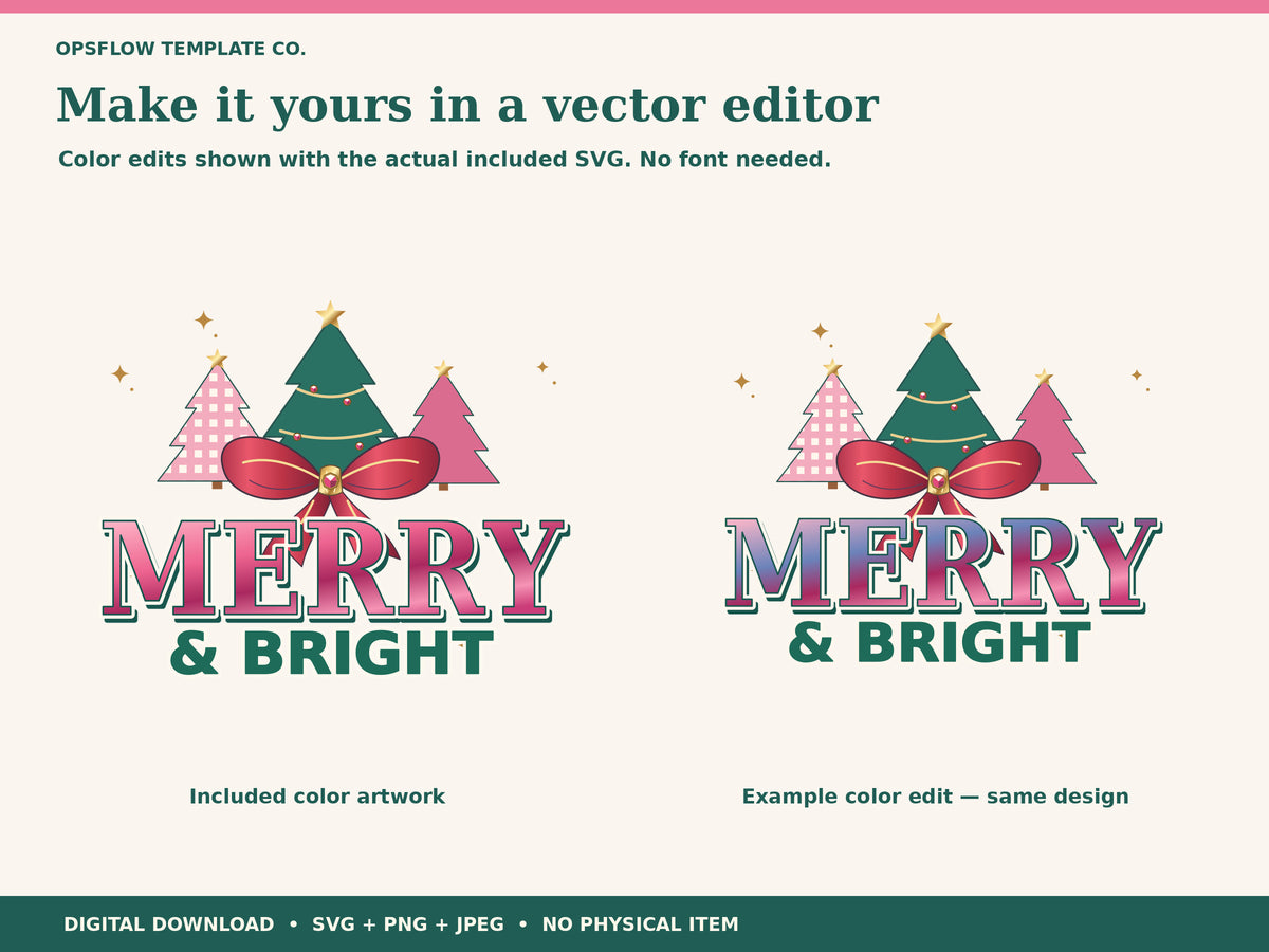 Actual vector color-edit example;outlined type needs no font and wording is not live text.