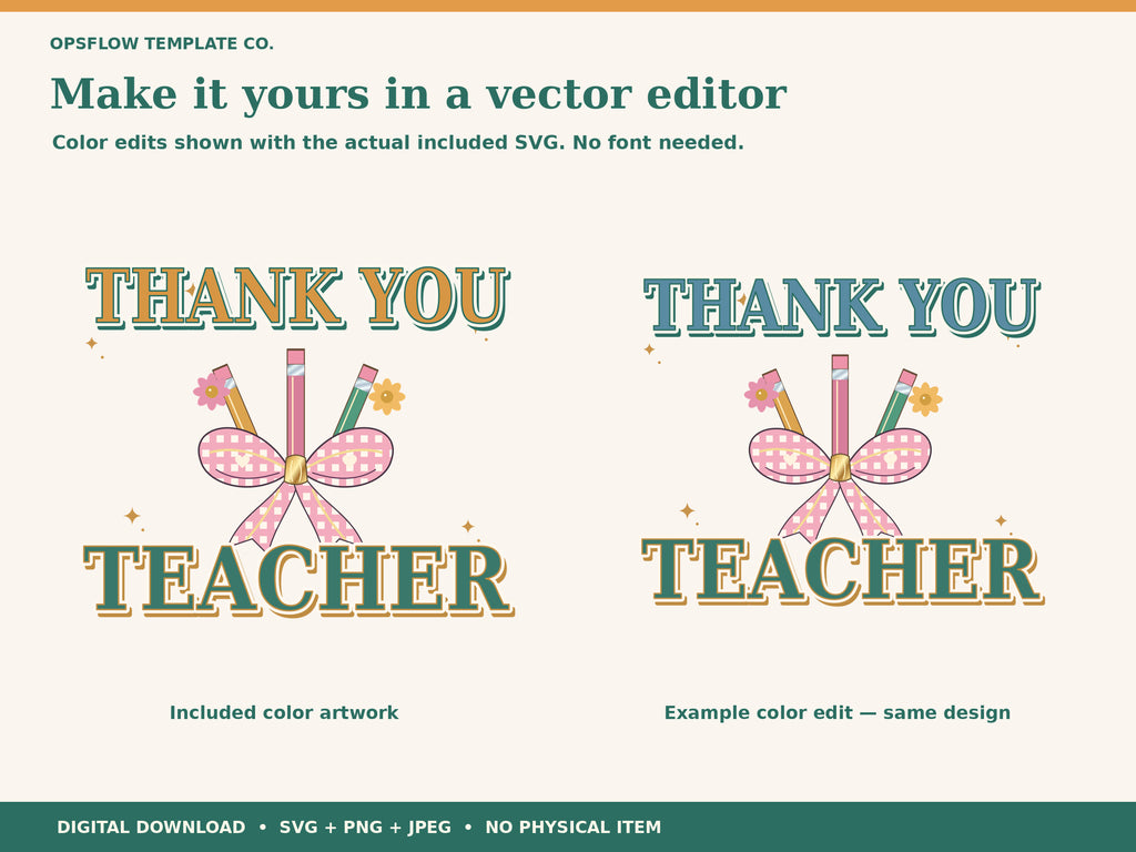 Actual vector color-edit example;outlined type needs no font and wording is not live text.