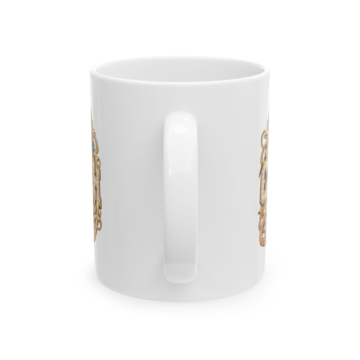 Cheer Coach Mug, Coach Energy Gold Bow Print, 11oz White Ceramic Coffee Cup, Cheerleading Thank You Gift