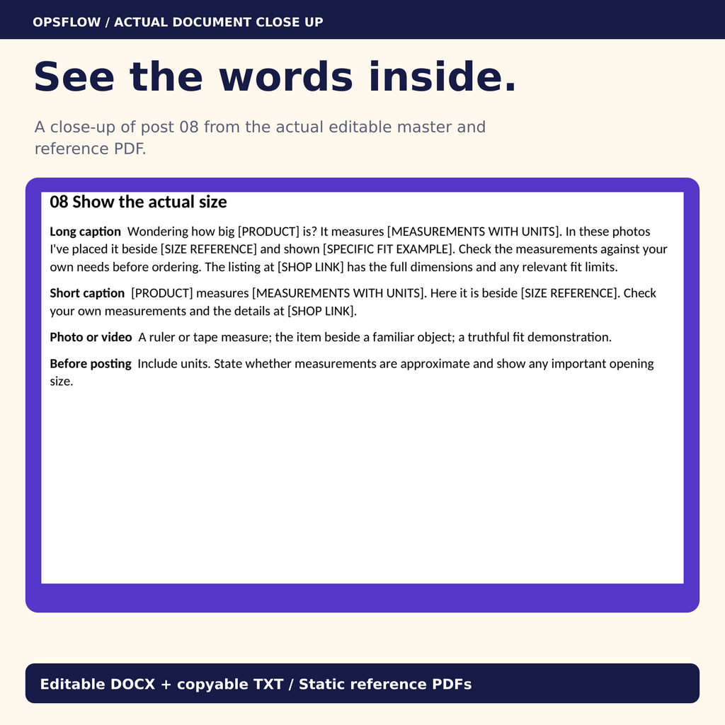 Read A Real Caption — actual Handmade Shop Caption Kit preview