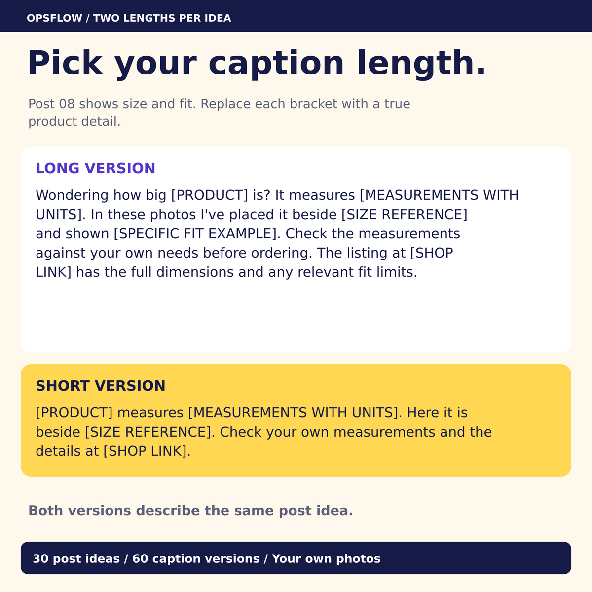 Long And Short — actual Handmade Shop Caption Kit preview
