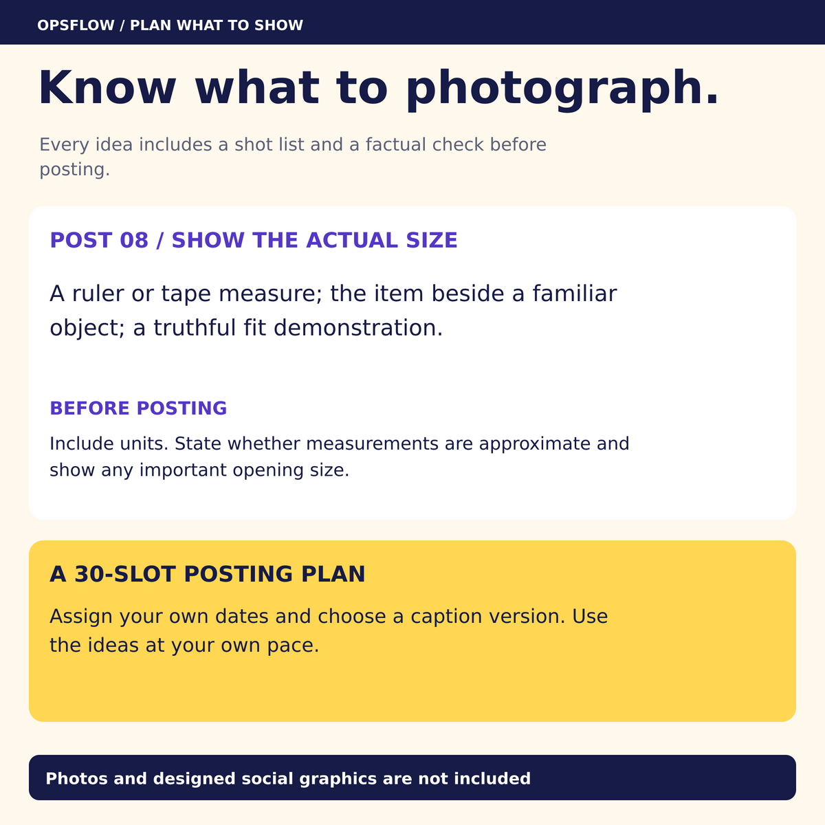 Shot Lists And Plan — actual Handmade Shop Caption Kit preview