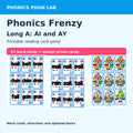AI AY Cover — included Phonics Frenzy printable game preview