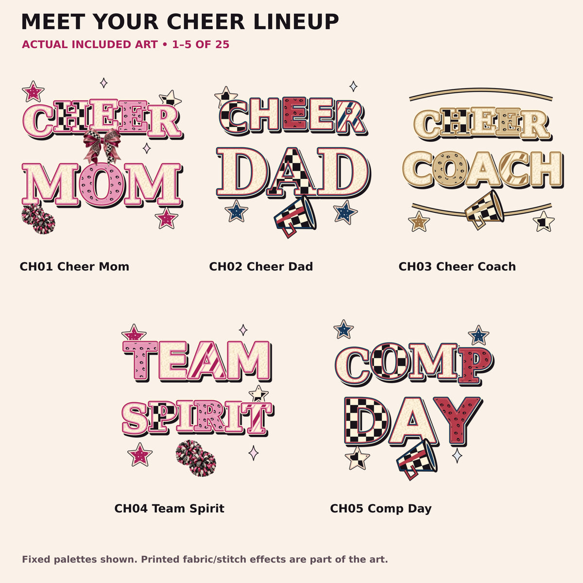 Design Index 1 — actual Cheer 225 PNG collection preview