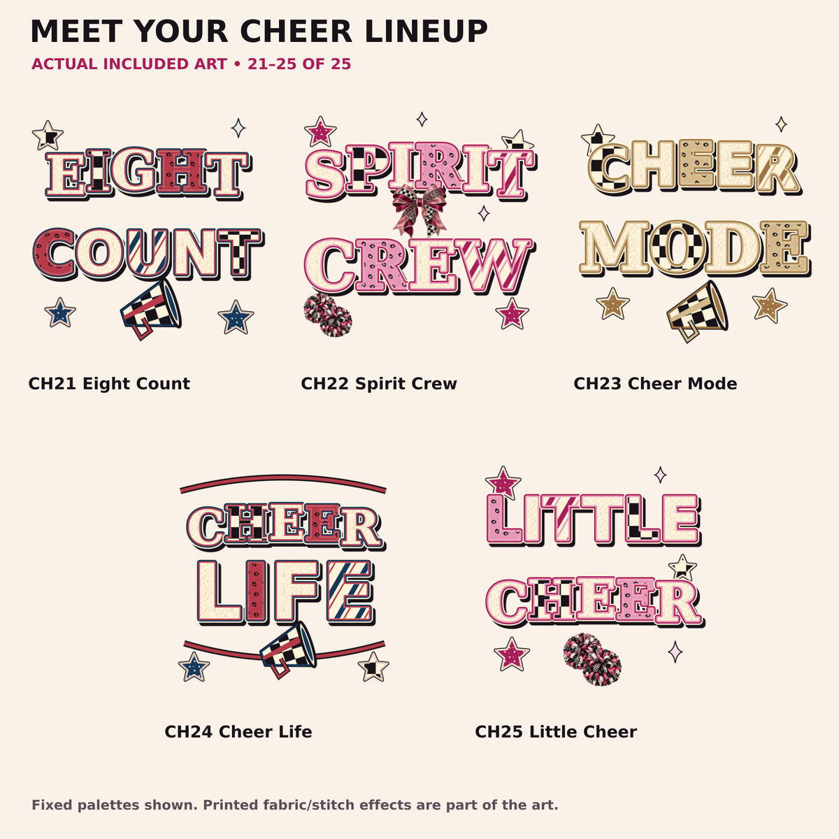 Design Index 5 — actual Cheer 225 PNG collection preview