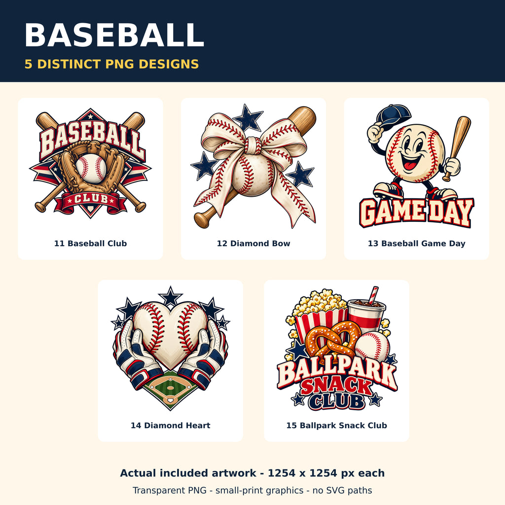 Baseball — mixed seasonal and sports PNG collection preview
