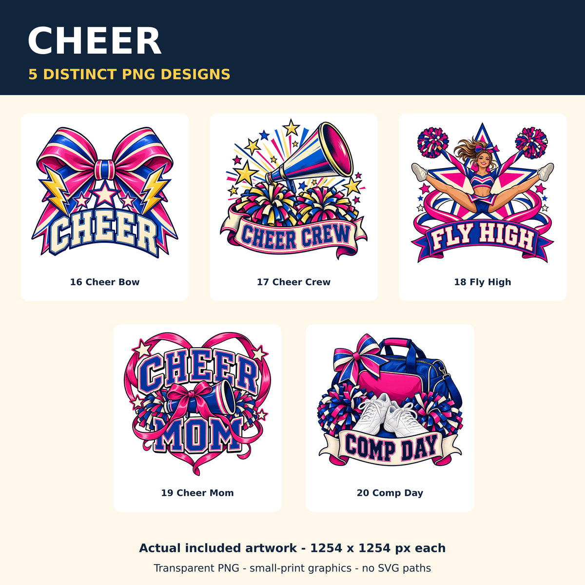 Cheer — mixed seasonal and sports PNG collection preview
