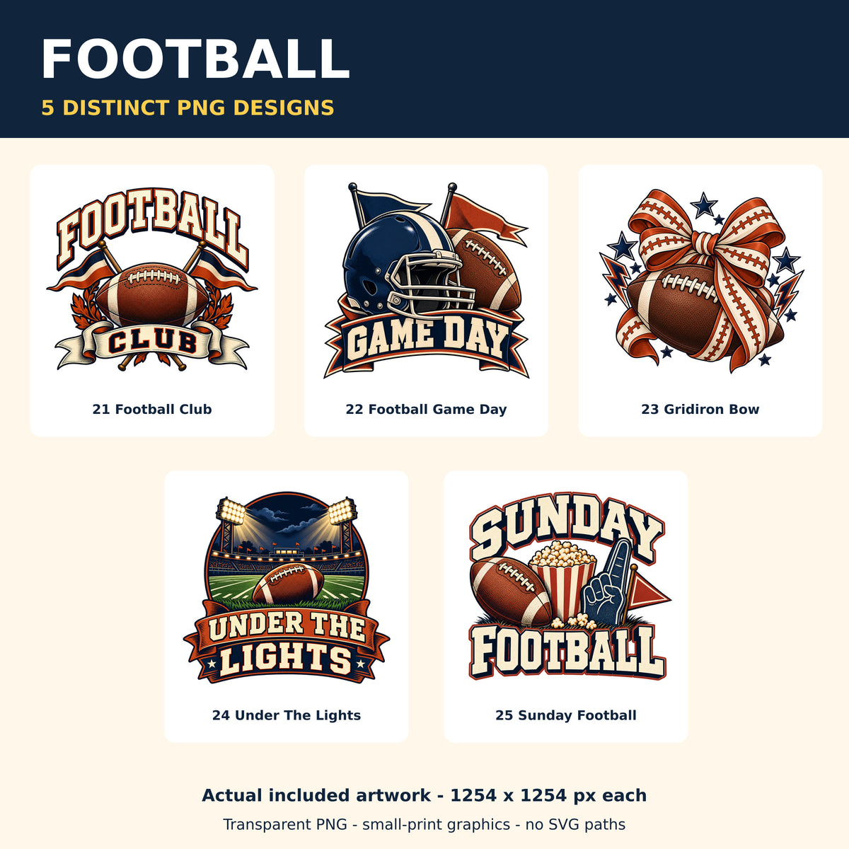 Football — mixed seasonal and sports PNG collection preview