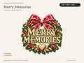 Merry Memories Luxe digital art: one design in SVG, PNG and JPEG. All dimensional effects are illustrated.