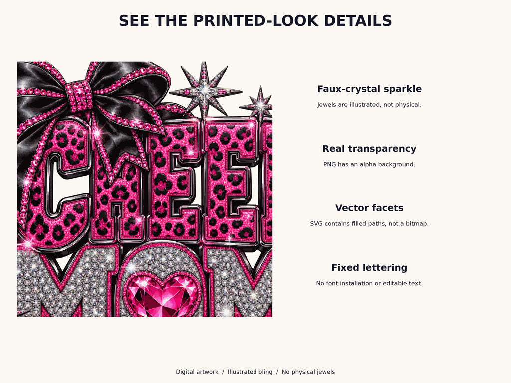 Actual artwork close-up showing illustrated crystal and vector detail