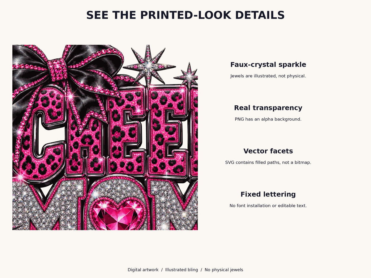 Actual artwork close-up showing illustrated crystal and vector detail