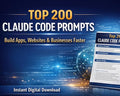 Claude Code Prompts PDF, 200 Beginner Prompts for Apps, Websites (Digital Download)