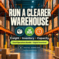 Warehouse Operations Spreadsheet Bundle for Excel, Freight Costs, Inventory Counts and Production Capacity