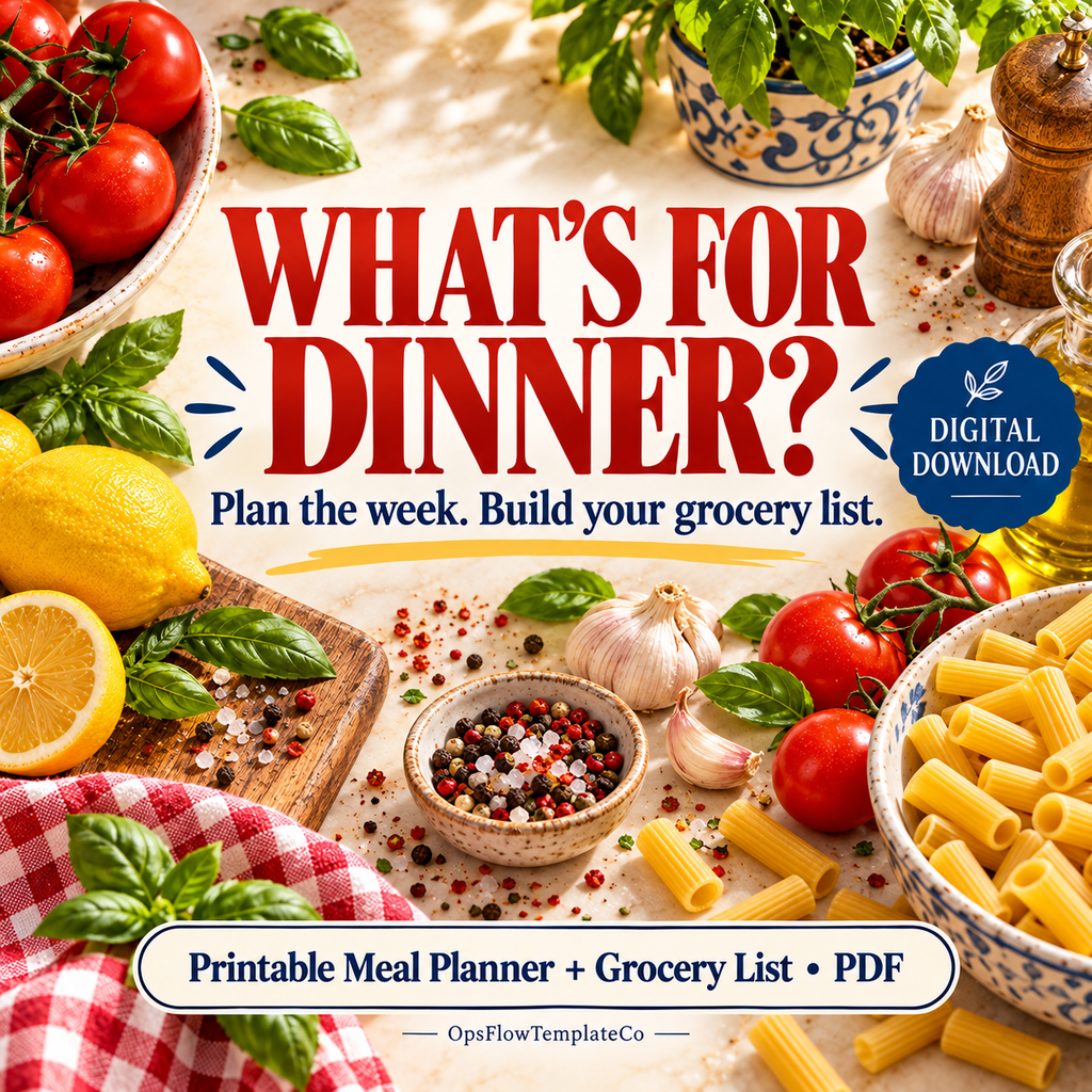 Weekly Meal Planner and Grocery List Kit