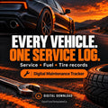 Multi-Vehicle Maintenance Log | Service Tracker, Fuel, Tire Records (Digital Download)