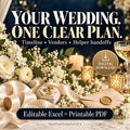 Wedding Day Timeline Spreadsheet, Vendor Contacts, Helper Handoff Kit (Digital Download)