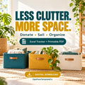 Declutter Donate Sell Organizer Spreadsheet, Downsizing Tracker, Room-by-Room Decision List, Excel and Printable PDF