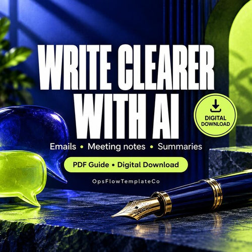 AI for Work Writing Guide, Emails, Meeting Notes, Summaries (PDF Download)