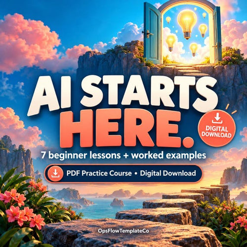 AI for Beginners Guide, Everyday ChatGPT Practice Course, 7 Lessons and Worked Examples, PDF Download