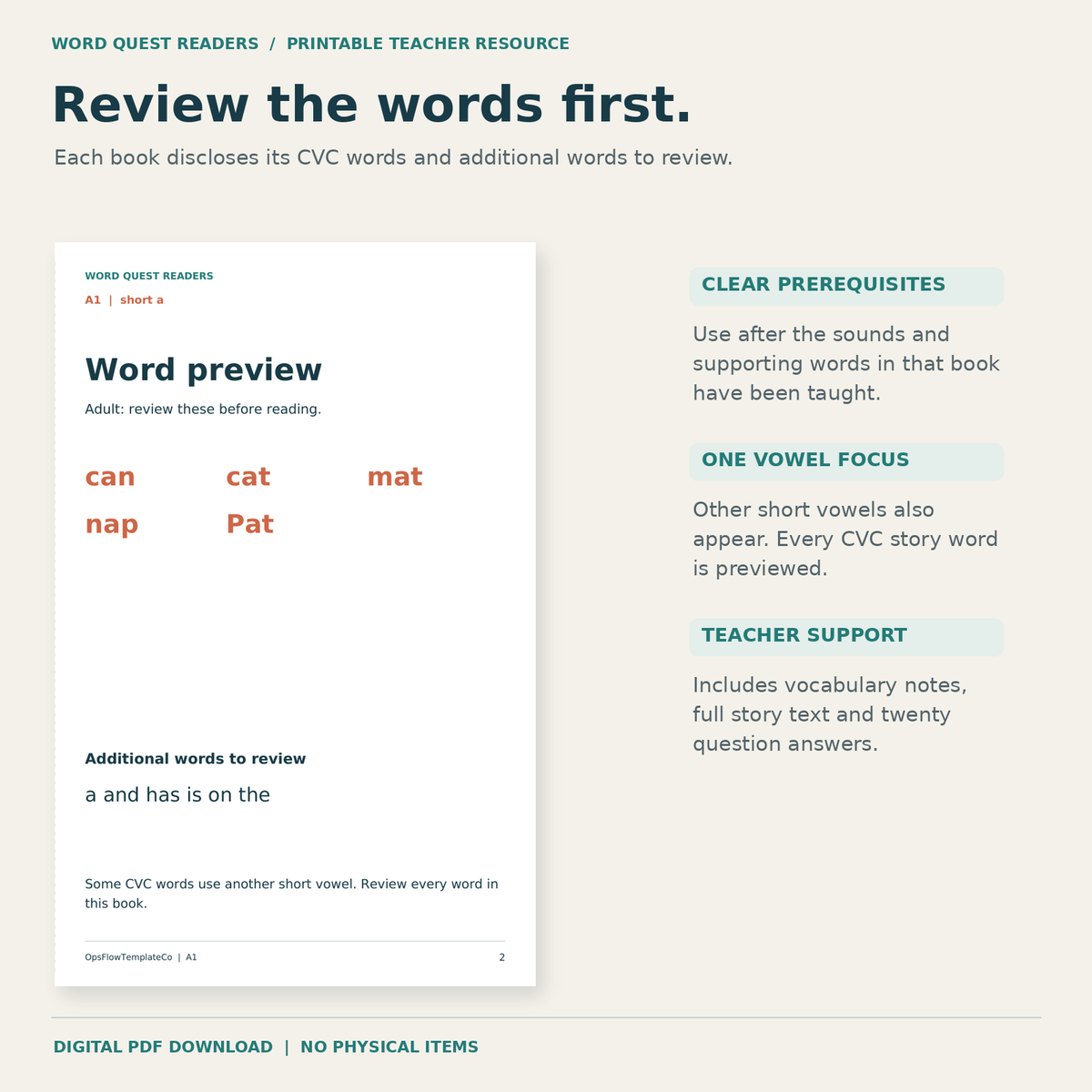 Actual product preview Word Previews.