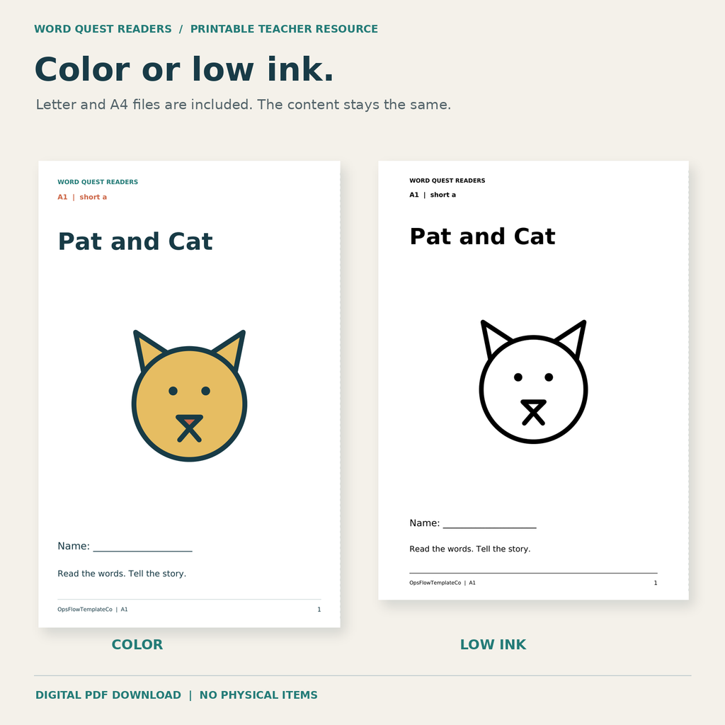 Actual color and low-ink print options from the included files.