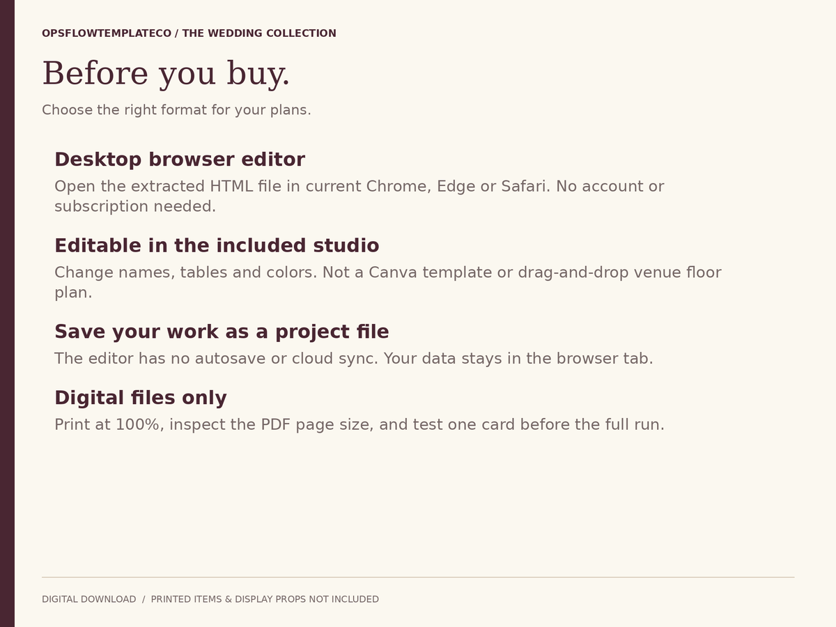 Desktop editor, project saving and printing requirements